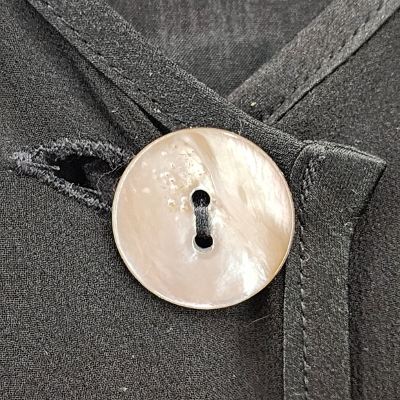 Bern Conrad Vintage Women's 100% Silk Three Buttoned Dress Black - M - Picture 4 of 8